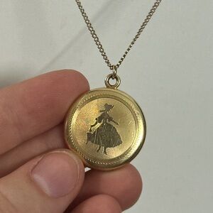 Vintage Gold Filled Locket With Chain